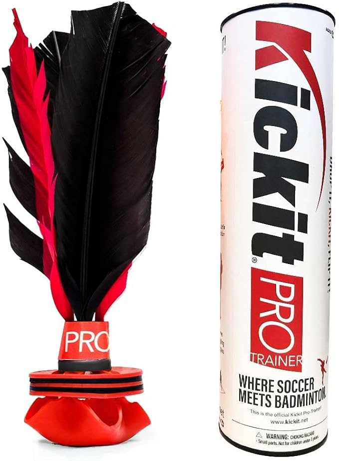 Kickit | The Original Birdie Soccer PRO Trainer | Play Outdoors, Indoors or Backyard, Beach or Tailgate, All Ages Fun & Travel Friendly (Black & Red)