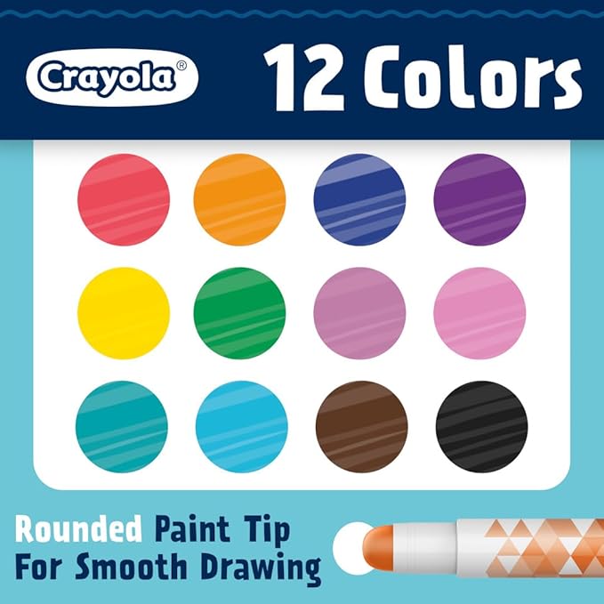 Crayola Acrylic Paint Doodle Sticks (12ct), Acrylic Paint Marker Set for Kids, Quick Dry, Multi-Surface, Less Mess, Kids Craft Supplies, Ages 8+ (Pack of 2)