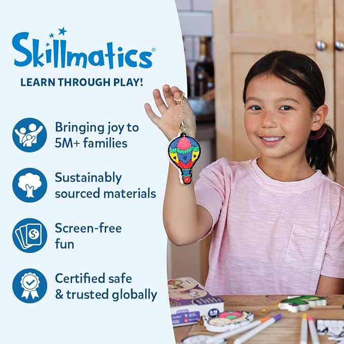 Skillmatics Dot It Sticker Art - Unicorns & Princesses, 500+ Sparkly Stickers, Mess-Free Fun for Kids, DIY Scrapbooking Craft Kits, Travel Toys, Gifts for Ages 3, 4, 5, 6, 7