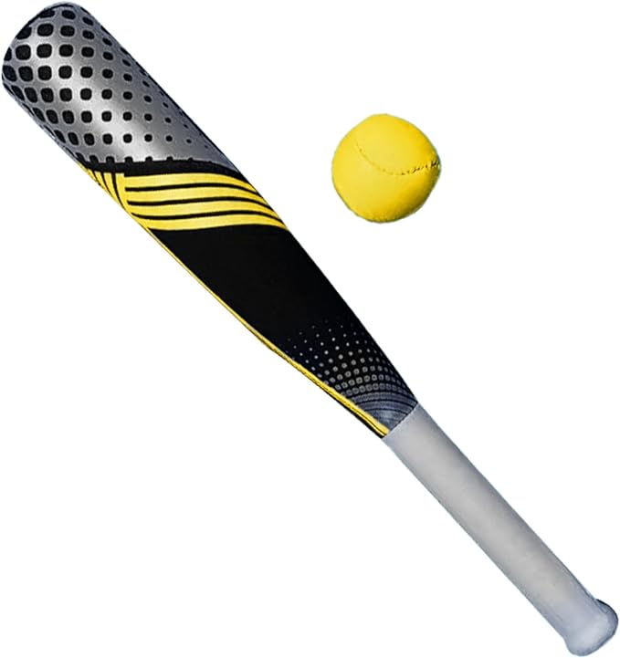 SWIMLINE Neoprene Pool & Beach Accessory for Active Group Play, Backyard Games, and Water Sports – Waterproof Soft Baseball & Bat Set, Black & Yellow