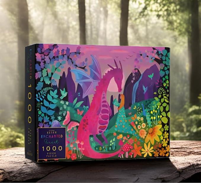 Elena Essex Puzzles for Adults 1000 Pieces - Enchanted Forest | Jigsaw Puzzles | 1000 Piece Puzzle for Adults | Cool Magic Dragon Puzzle | 20x28inches