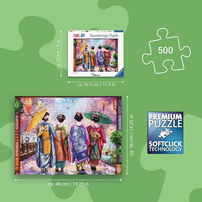 Ravensburger Blossom Walk 500 Piece Jigsaw Puzzle – Peaceful Garden Path Challenge, Relaxing Fun for Adults & Families