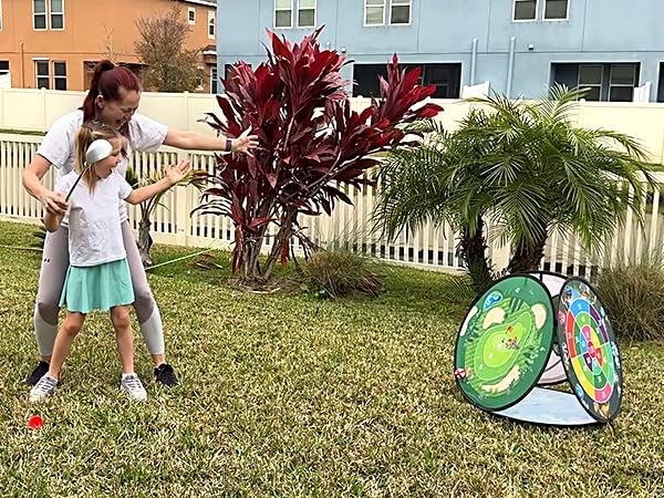 AOSITE Toddler Golf Set, 5 in 1 Kids Sticky Golf Games Toys with 3 Golf Clubs, Putting Mat, 4-Sided Chipping Net, Golf Sport for Kid, Indoor Outdoor Toy Kids Golf Set Activitie Party Birthday Gift 3+