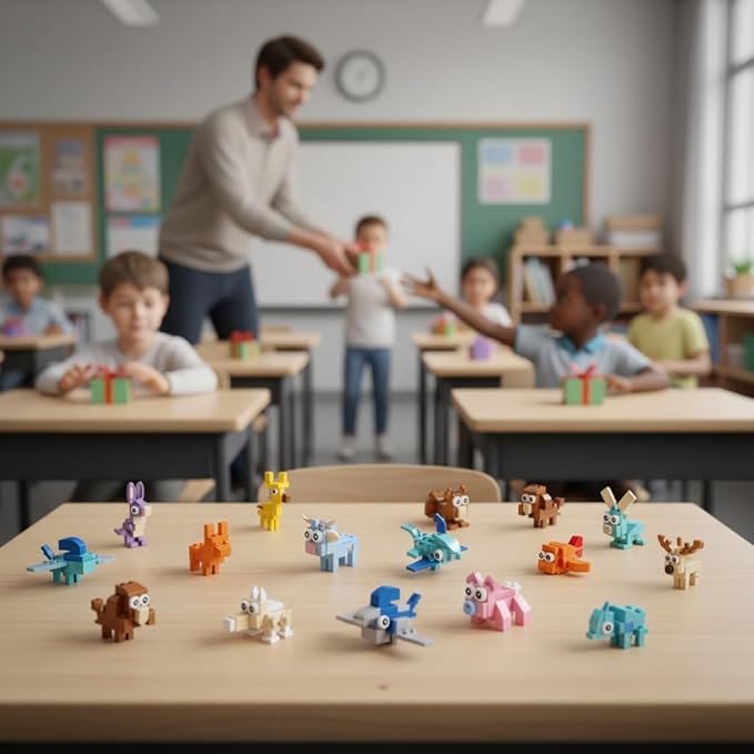 Party Favors for Kids - 24 Pack Animals Building Blocks for Goodie Bags Stocking Stuffers Classroom Prizes Birthday Gifts Toy Building Sets for Kids 6-12yrs