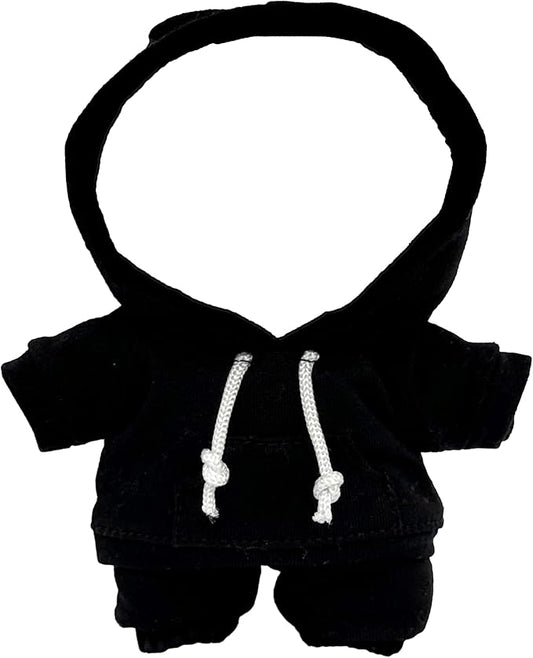 17cm Dolls Clothes Outfit Set for Doll - Casual Style Hoodies Clothing Set for Doll Dress Up, Black Set