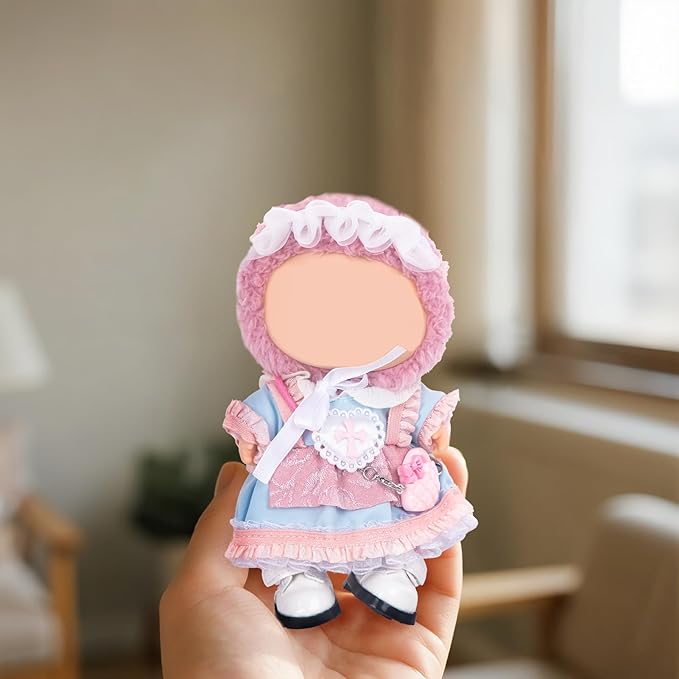 Used for Labubu Doll Outfit Clothes Designer Set,Compatible with Labubu Clothe Accessories for Doll (Pink - Heart-Shaped Dress)