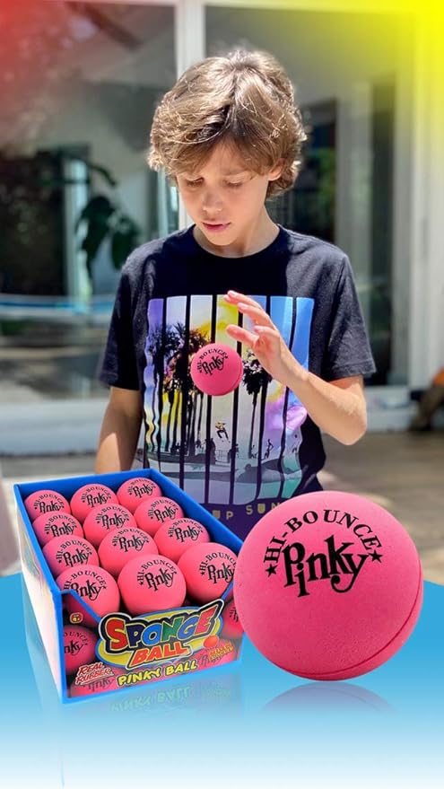 JA-RU Hi-Bounce Pinky Ball (1 Pack) Rubber Bouncy Balls for Kids and Adults. Small Pink Stress Bounce Ball. Indoor and Outdoor Sport Party Favors. Therapy