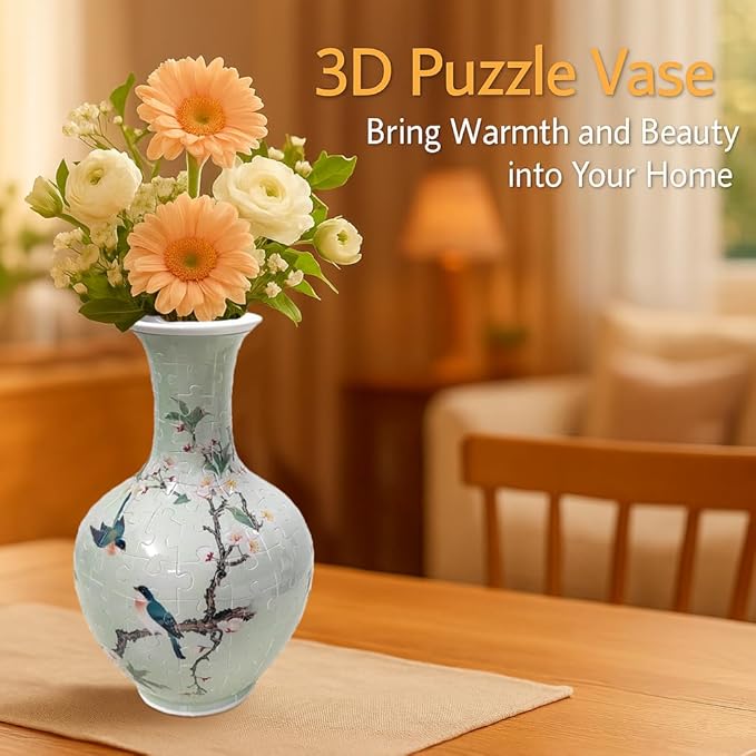 3D Puzzle Vase for Adults, 164 Piece Unique Flower Vase, Crafts for Adults, Home Decor Gift for Flower Arrangements