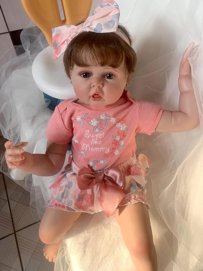 Reborn Baby Doll Summer Clothes 24 Inch Girl Sweet Skirt Outfits for 22-24 Inch Reborn Girl Dolls Clothes