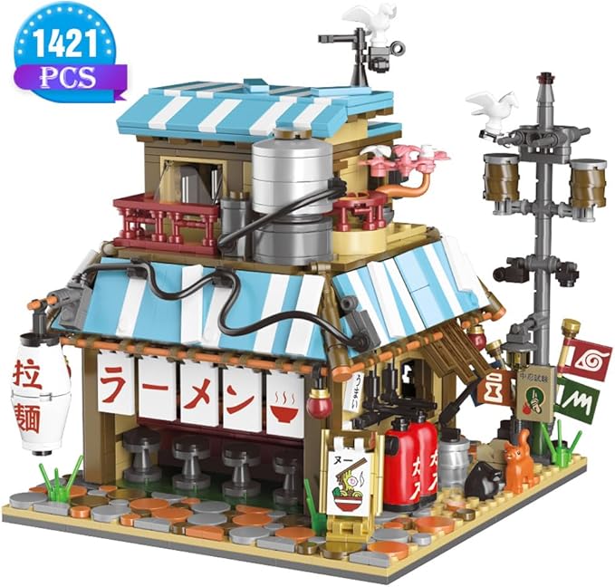 Japanese Ramen Shop Building Blocks Set - Mini Brick Simulation Architecture Construction Toy Ideal Gift Choice for Adult Teen 14+