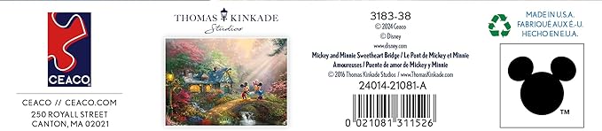 Ceaco - Thomas Kinkade - Disney - Mickey & Minnie Sweetheart Bridge - 1000 Piece Jigsaw Puzzle