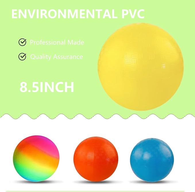 Playground Ball, 8.5 Inch Kickball for Kids Adults Indoor & Outdoor Dodgeball Handball Four Square Ball Schoolyard Game