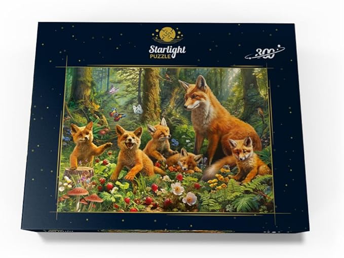 MyPuzzle Fox Family - Premium 300 Piece Jigsaw Puzzle for Adults