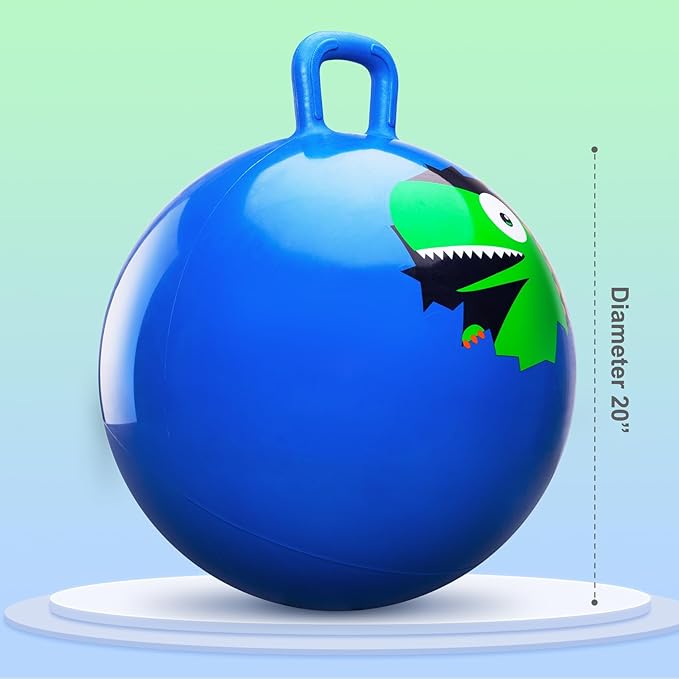 PlayZap Hopper Balls for Kids 6-12, 20 Inches Bouncy Ball with Handle, 20" Inflatable Bouncing Hopper, 50cm Jumping Toys, Garden Hopping Toys Girls Boys Gifts