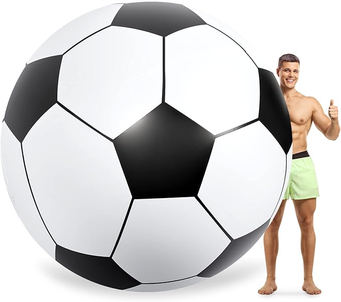 Lewtemi Big Inflatable Giant Soccer Ball Large Inflatable Beach Sport Ball Pool Party Decoration Toys Oversized Jumbo Beach Toy for Pool Water Sports Games