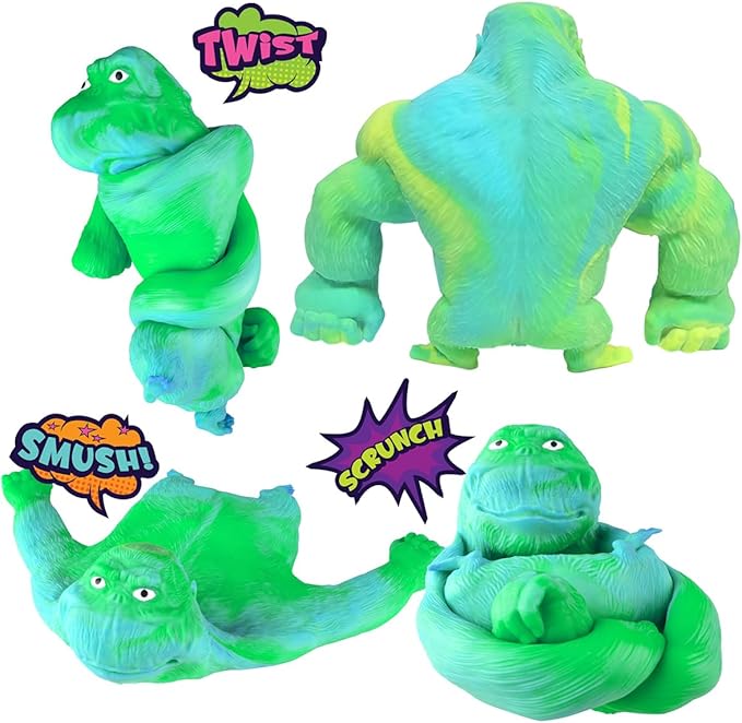 YHan Super Stretchy Gorilla Fidget Toy (Orange) Stretchy Monkey - Funny, Squishy & Perfect to Squeeze for Stress Relief - Ideal Gift for Kids