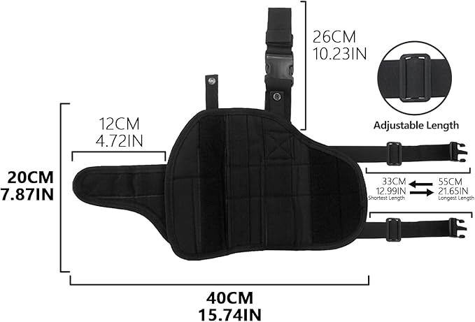 BOROLA Adjustable Tactical Leg Holster Compatible for Nerf Elite Series Blaster(Black)