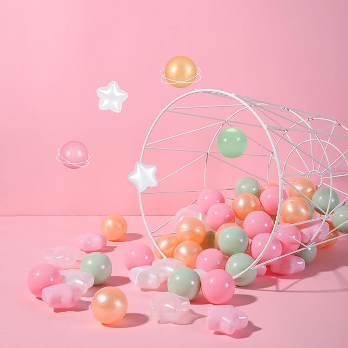 STARBOLO Ball Pit Balls - 100pcs Crush Proof Plastic Children's Toy Balls Macaron Ocean Balls for Birthday Parties Games Pool Foam Ball Pit Play Tent …