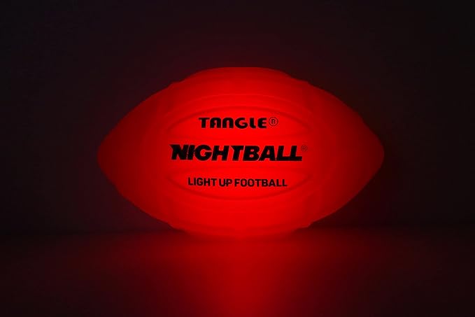 Glow in The Dark Nightball LED Football - Light up Football with Bright LED Lights - Kids and Adults, Red