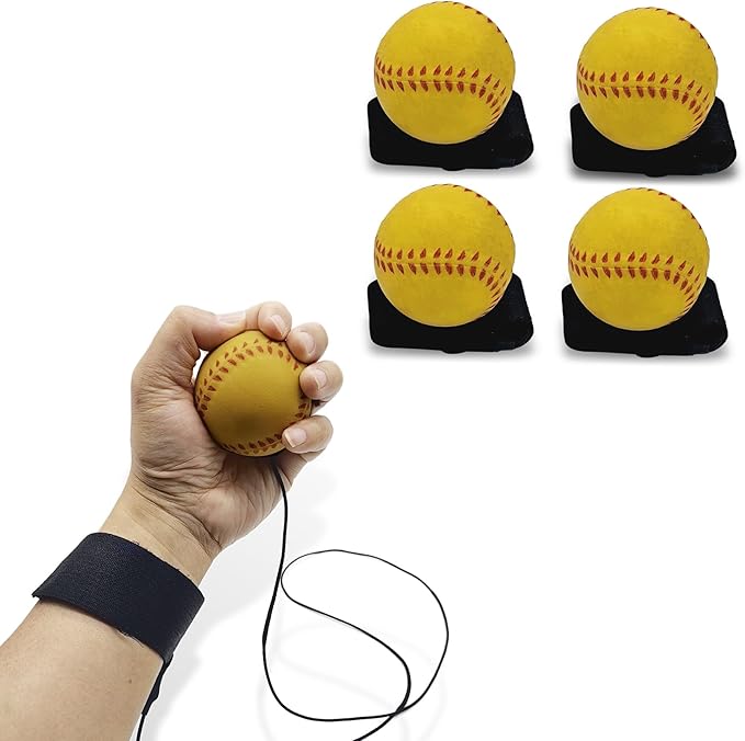 ZUYEE 4/8/16 Pack 2.36 inch Wrist Return Balls Baseballs on a String with Wristband - for Kids, Teens & Adults - Fun Sports Gift for Wrist Exercise Hand-Eye Coordination & Rebound Practice
