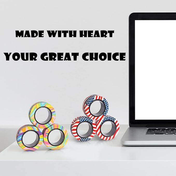 Magnetic Rings Fidget Toy Set, Idea ADHD Fidget Toys (A9-1)