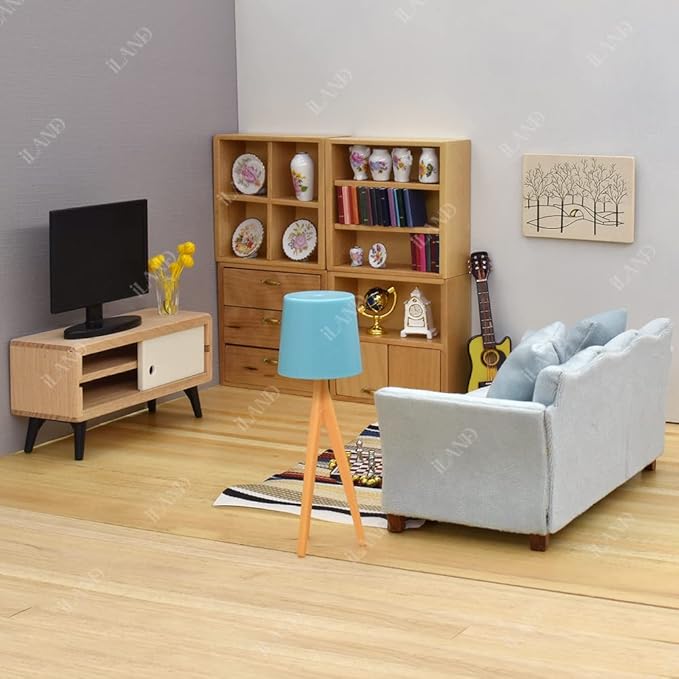 iLAND Miniature Dollhouse Accessories for Dollhouse Furniture, Mini Book Globe Chess Set for Dollhouse Study Room (Classic 22pcs)