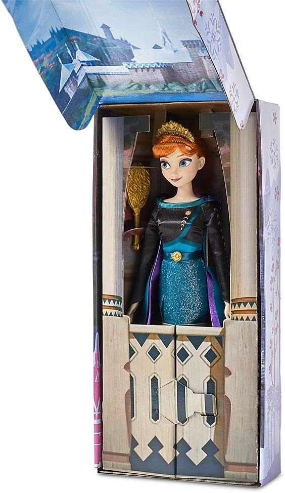 Disney Store Official Princess Classic Doll (Queen Anna from Frozen 2), 11 Inches, Includes Brush with Molded Details, Fully Posable Toy in Classic Outfit - Disney Princess Toys