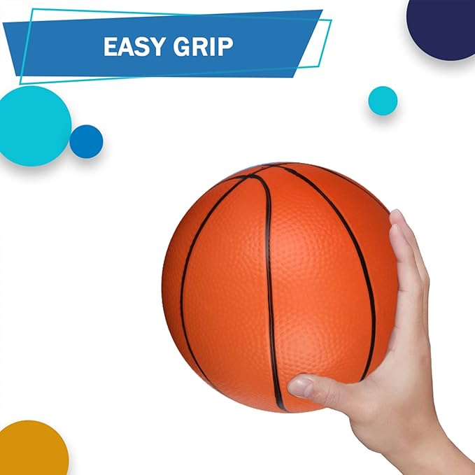 6 INCH PVC Mini Basketball for Indoor Mini Hoops, Soft 6" Rubber Replacement for Over Door Hoops, Ideal for Adults & Kids
