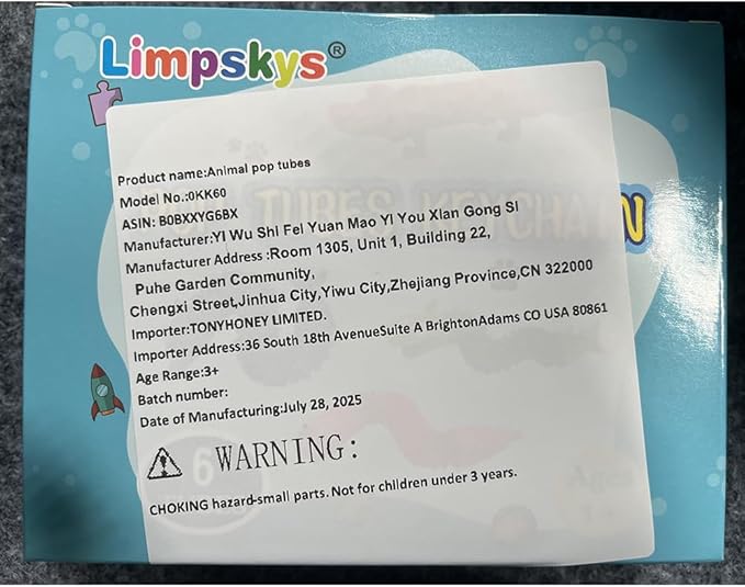 Limskys Pop Tubes - Animal Fidget Toys, Sensory Toys for Toddlers 3-4, Party Favors for Kids 3-8