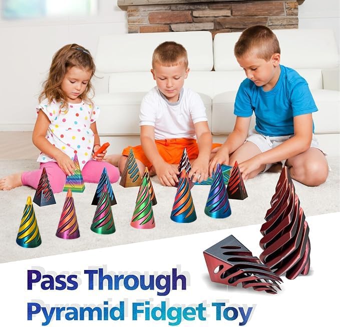 Valentines Day Gift for Kids 6 Packs Impossible Cone,Impossible Cones passthrough Impossible Pyramid for Relaxing,Spiral Fidget Toy passthrough Impossible Cone,Birthday for Adults & Kids