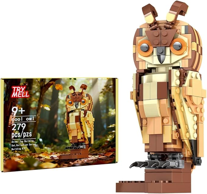 Animal Toy Building Set - Owl Bird Model Kit for Adults & Kids 9+ - Creative Animal Figures Collection - Valentine's Day & Birthday Gifts for Boys, Girls, Couples & Animal Lovers