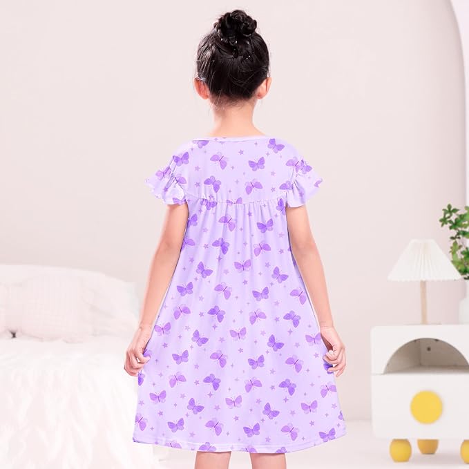 ICOSY Matching Doll & Girls Nightgowns Clothes Girls Pajamas Sleepwear Outfit for Kids and 18" Girl Doll