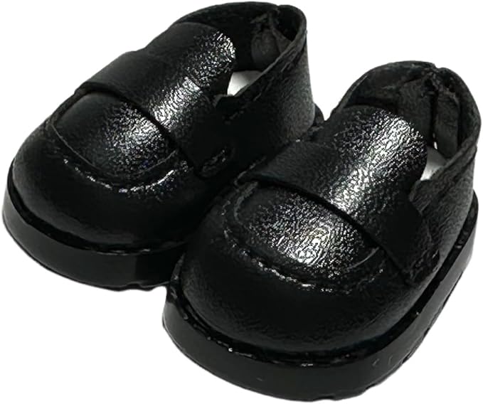 Premium Doll Shoes for Lububu, 15cm 17cm Dolls Accessories, Mini Leather Shoes Fashion Dress Up Doll Shoes Replacement (1, Loafer - Black)
