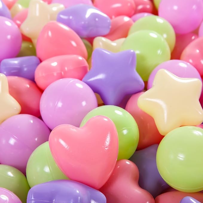 Star Ball Pit Balls for Toddlers -100pcs Macaron Pit Balls Phthalate Free BPA Free Crush Proof Play Balls Play Tent Pool Playhouse Playpen Party Decoration.