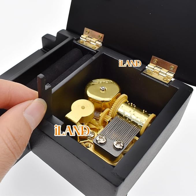iLAND Piano Music Box & Miniature Violin w/Giftbox, 1/12 Scale Accessories of Dollhouse Piano Room with Timeless Melody The Castle in The Sky, Romantic Gift