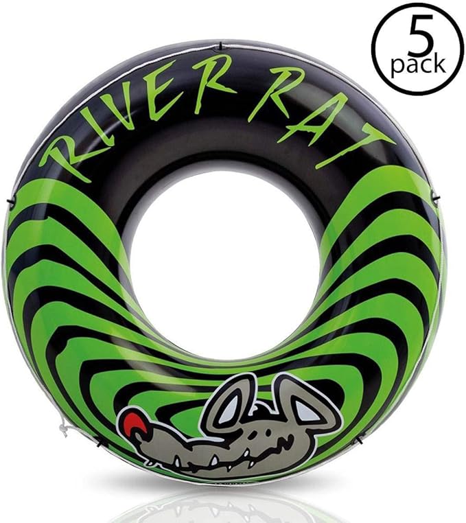 Intex River Rat 48-Inch Inflatable Tube Raft for Lake, Pool, or River (5 Pack)