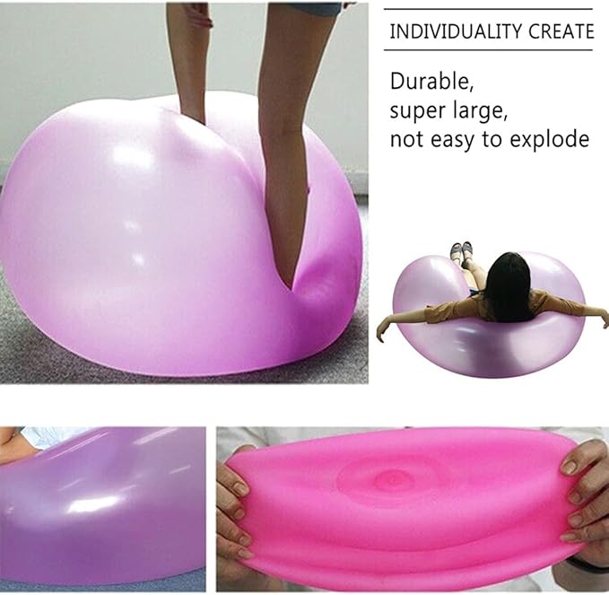 OULUN Pink Giant Water Bubble Ball 47 Inch Inflatable Water-Filled Soft Rubber Ball for Outdoor, Beach, Pool & Garden Parties
