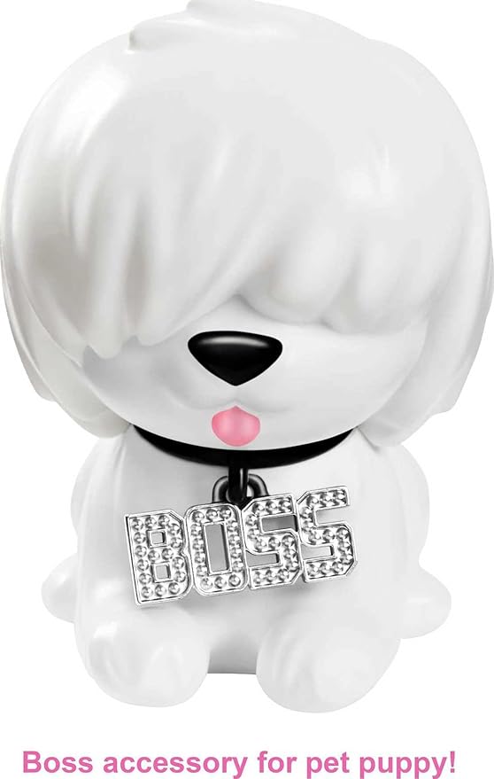 Barbie Extra Doll & Accessories with Shimmery Look, Pink & Purple Fantasy Hair & Neon Beanie with Pet Puppy