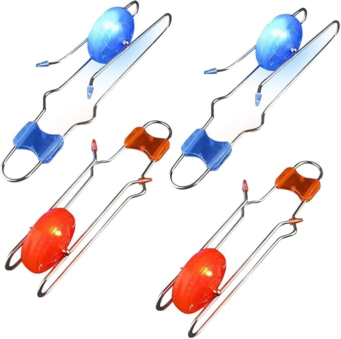 The Dreidel Company Light-Up Gyro Wheel, Yo-Yo Like Rail Twister with Sensory Spinning and Lighting Effects, Stocking Stuffers for Kids 8.5" Inches (4-Pack (Assorted))
