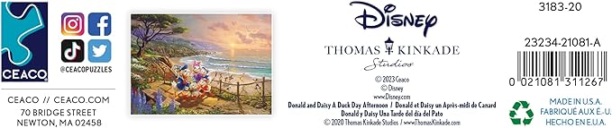 1000PC Thomas Kinkade Disney Dreams: A Ducky Day, Donald and Daisy