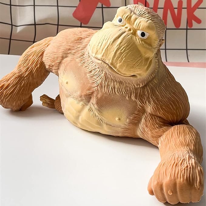 Stretchy Glue-Sand Filled Rubber Gorilla, Latex Gorilla Soft Decompression Doll Toy,Squishy Monkey Toy, Animal High-Elastic Stretchable, Decompression Toy for Adults and Children (Gorilla-L)