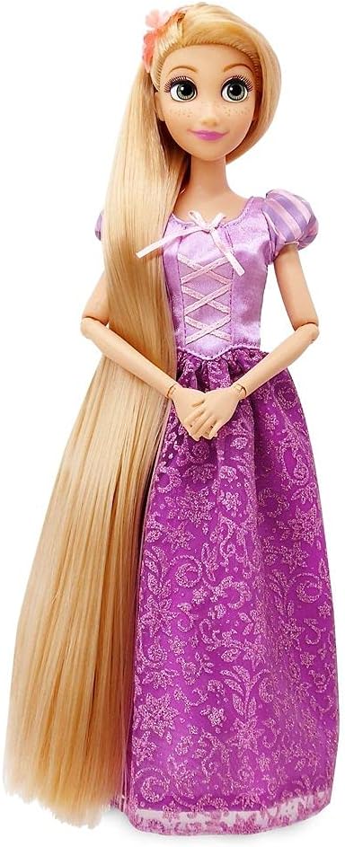 Disney Store Official Princess Classic Doll (Rapunzel from Tangled), 11 Inches, Includes Brush with Molded Details, Fully Posable Toy in Classic Outfit - Disney Princess Toys