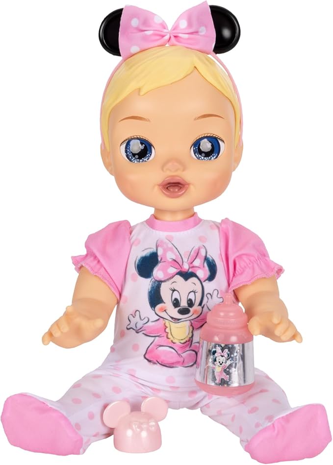 Disney Darlings 13-Inch Interactive Baby Doll – Magical Lights, Sounds, Music & Wand – Minnie-Inspired Nurturing Doll with Accessories – Multiple Skin Tones, Eye Colors – Ages 2 and Up