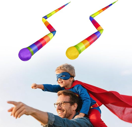 2 Pcs Throw and Catch Balls with Rainbow Tails, Outdoor Toys Bulk Playground Balls for Kids Adults, Physical Equipment Indoor Recess Games for Preschool, Camping Toys, 37"