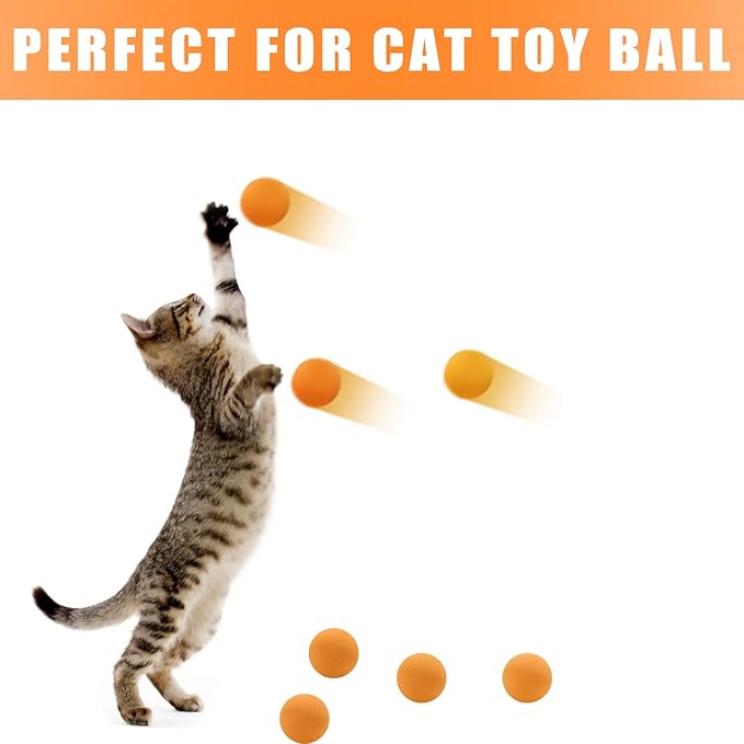48 Pieces Power Popper Refill Balls Soft Foam Balls Approx 1.2 Inch in Diameter, Foam Balls for Popper Air Blaster Guns, Replacement Foam Bullet Ball for Shooting Game Guns, 48 PCS (Orange)