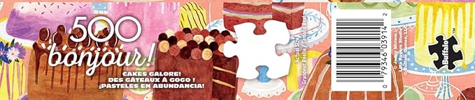 Buffalo Games - Jenny Miriam - Bonjour - Cakes Galore! - 500 Piece Jigsaw Puzzle for Adults - Challenging Puzzle Perfect for Game Nights - Finished Size is 21.25 x 15.00