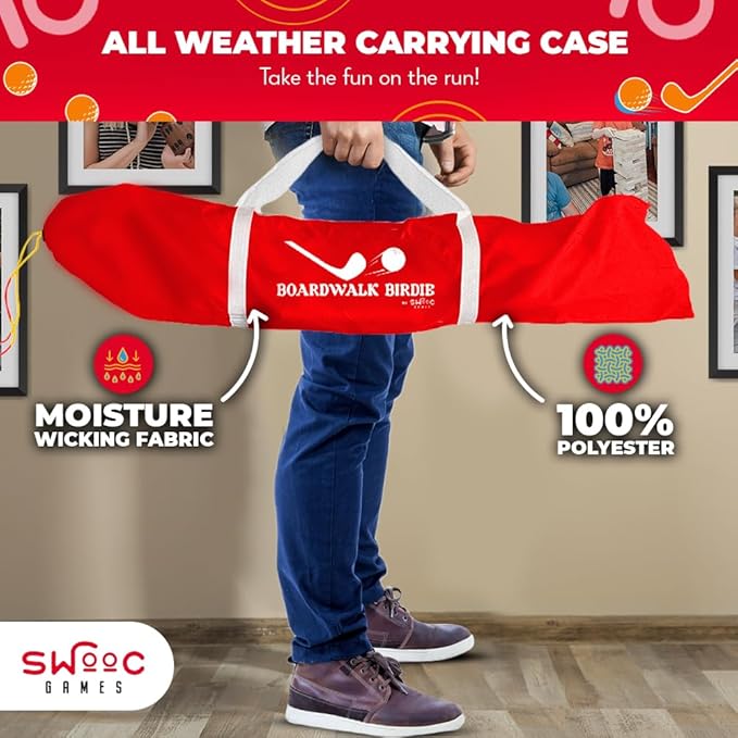 SWOOC Games - Boardwalk Birdie™ | Arcade Style Golf Game with Easy Setup & 10+ Games Included | Cornhole Golf Chipping Game | Indoor & Outdoor Activities for Adults and Family | Backyard Fun