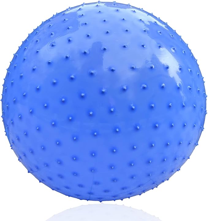 Large Sensory Massage Ball for Kids, 33.5" 85CM 3.1lbs Macaron Blue Bouncy Exercise Balls for Toddlers, Big Inflatable Toys with Tactile Spikes, Outdoor Giant Yoga Balls, Large Beach Ball