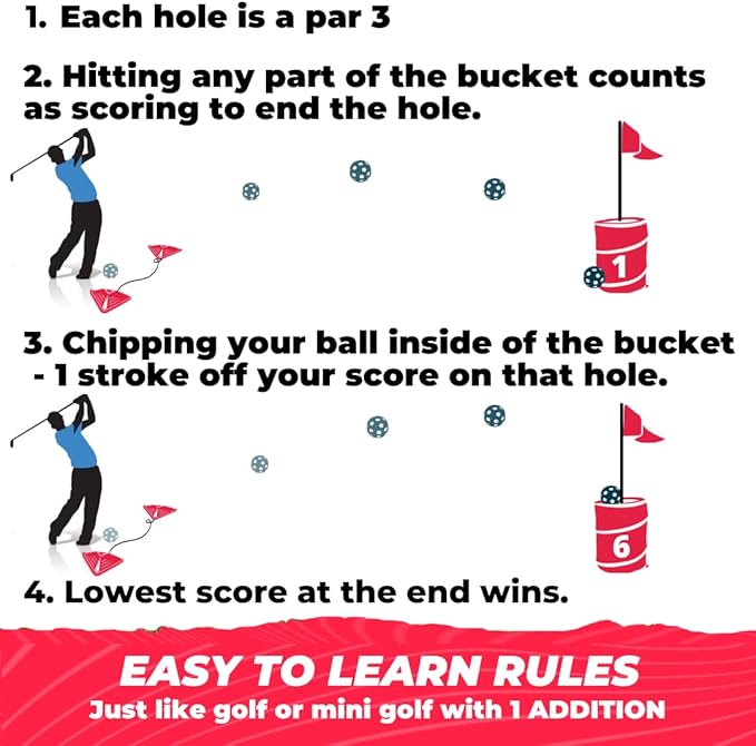 bucketgolf Game Official Size and Weight Extra Balls (6 Pack) - Replacement Balls Works for All Lawn Golf Game Sets.