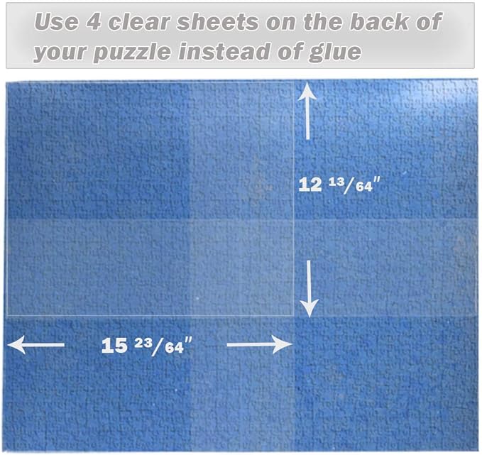 Puzzle Glue Sheets Clear Extra Large Puzzle Saver Peel and Stick - Preserve & Frame 1000 Piece Puzzle 24"X 30" in Minutes